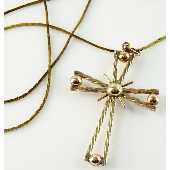 Atomic Mod Cross Pendant on Chain Necklace - Picture 3 of 4
